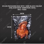 NYLON PACKAGING BAG WITH 1 SIDE BLACK COLOUR (CM) 24CM*36CM *200MICRON (100'S)