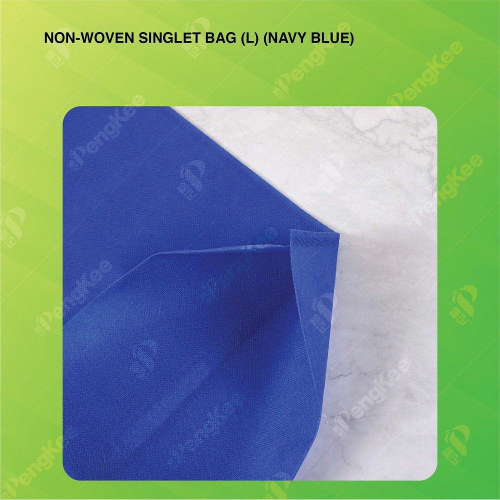 NON-WOVEN SINGLET BAG (L) 33CM(L)*60CM(H)*15CM(W) (NAVY BLUE) (2000'S/BAG)