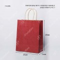 RED TWISTED HANDLE PAPER BAG NO.1- 21 X 27 X 11 (CM)