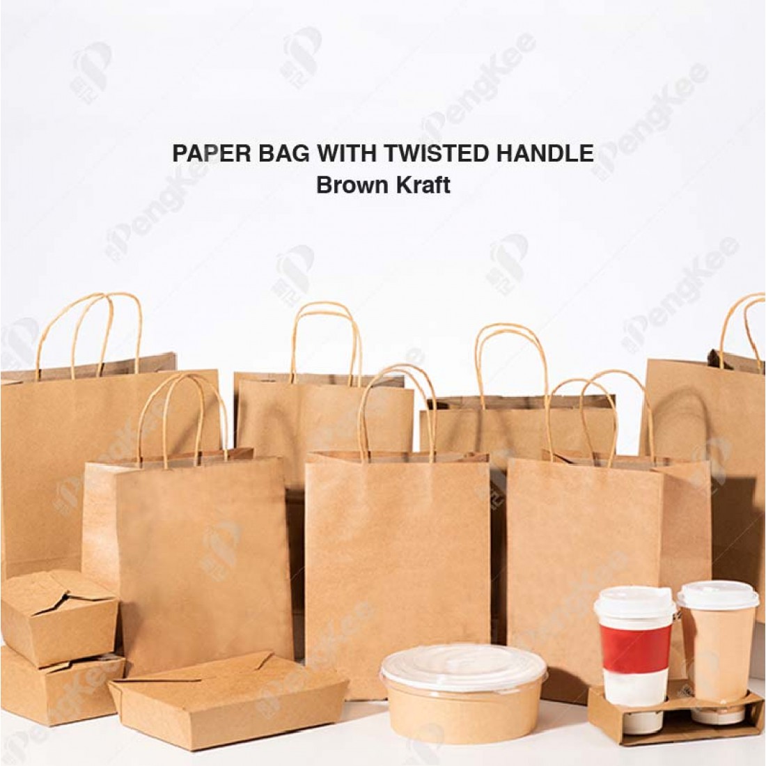 BROWN TWISTED HANDLE PAPER BAG NO.2- 28 X 28 X 15 (CM)
