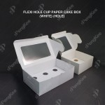 FLEXI HOLE CUP PAPER CAKE BOX (WHITE) (6 HOLE )( 25PCS /PKT )