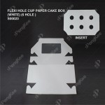 FLEXI HOLE CUP PAPER CAKE BOX (WHITE) (6 HOLE )( 25PCS /PKT )