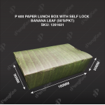TBH 600 PAPER LUNCH BOX WITH SELF LOCK (BANANA LEAF)