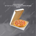 PAPER PIZZA BOX 12" X 12" X 1.5" (FOOD GRADE) (WHITE BROWN) (100'S/PKT) PAPER PIZZA BOX 12" X 12" X 1.5" (FOOD GRADE) (WHITE BROWN) (100'S/PKT)