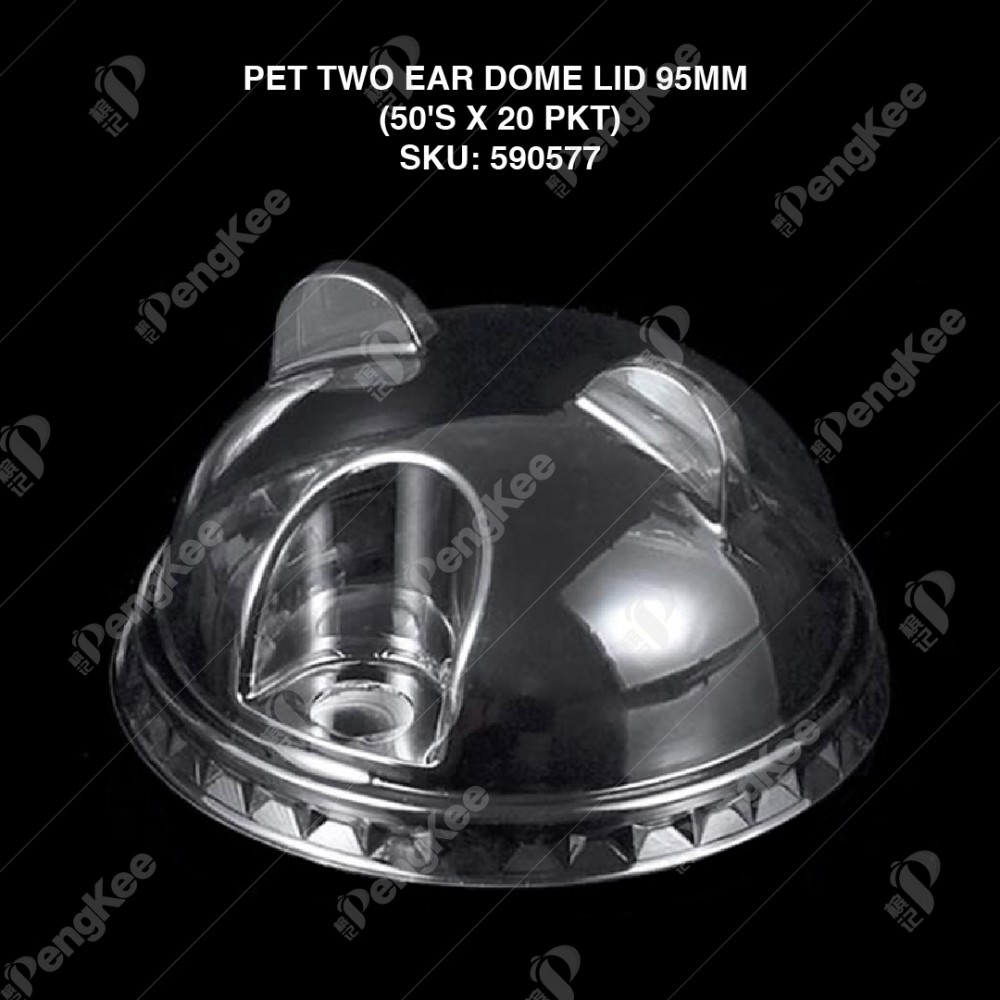 PET TWO EAR DOME LID 95MM (50'S)