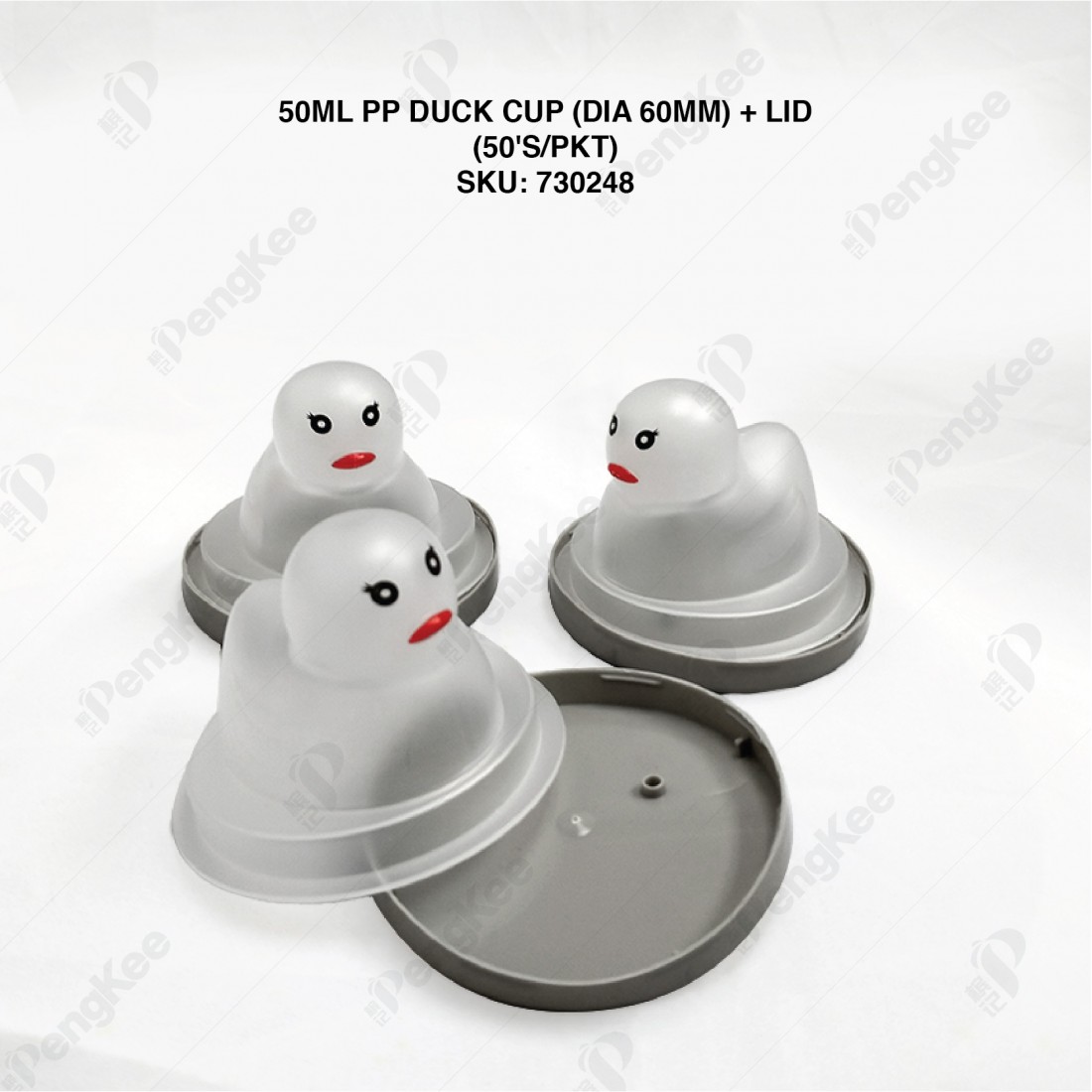 50ML PP DUCK CUP (DIA 60MM) + LID (50'S/PKT)