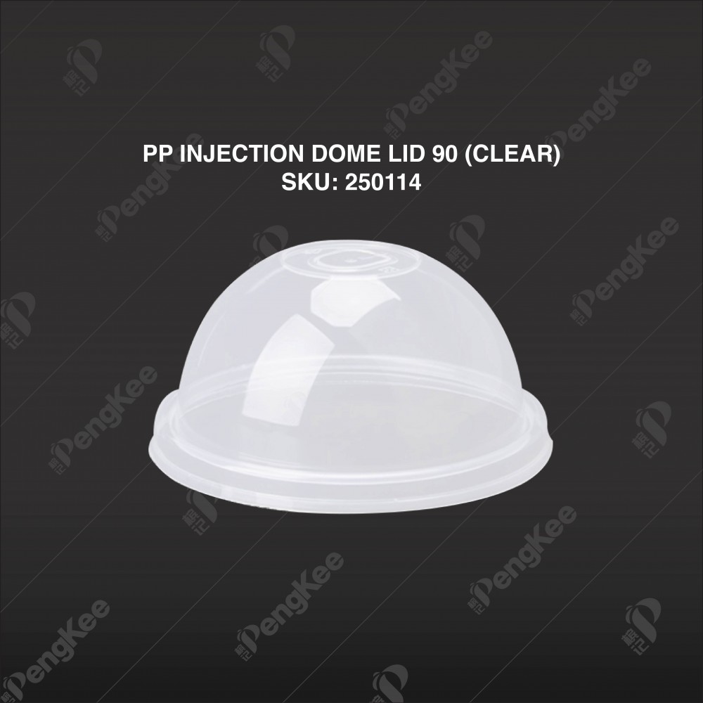 PP INJECTION DOME LID 90 (CLEAR) (1000'S/CTN) 