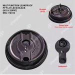 Multifunction Leakproof PP Flat Lid 90 Black (50‘S X 20PKT)