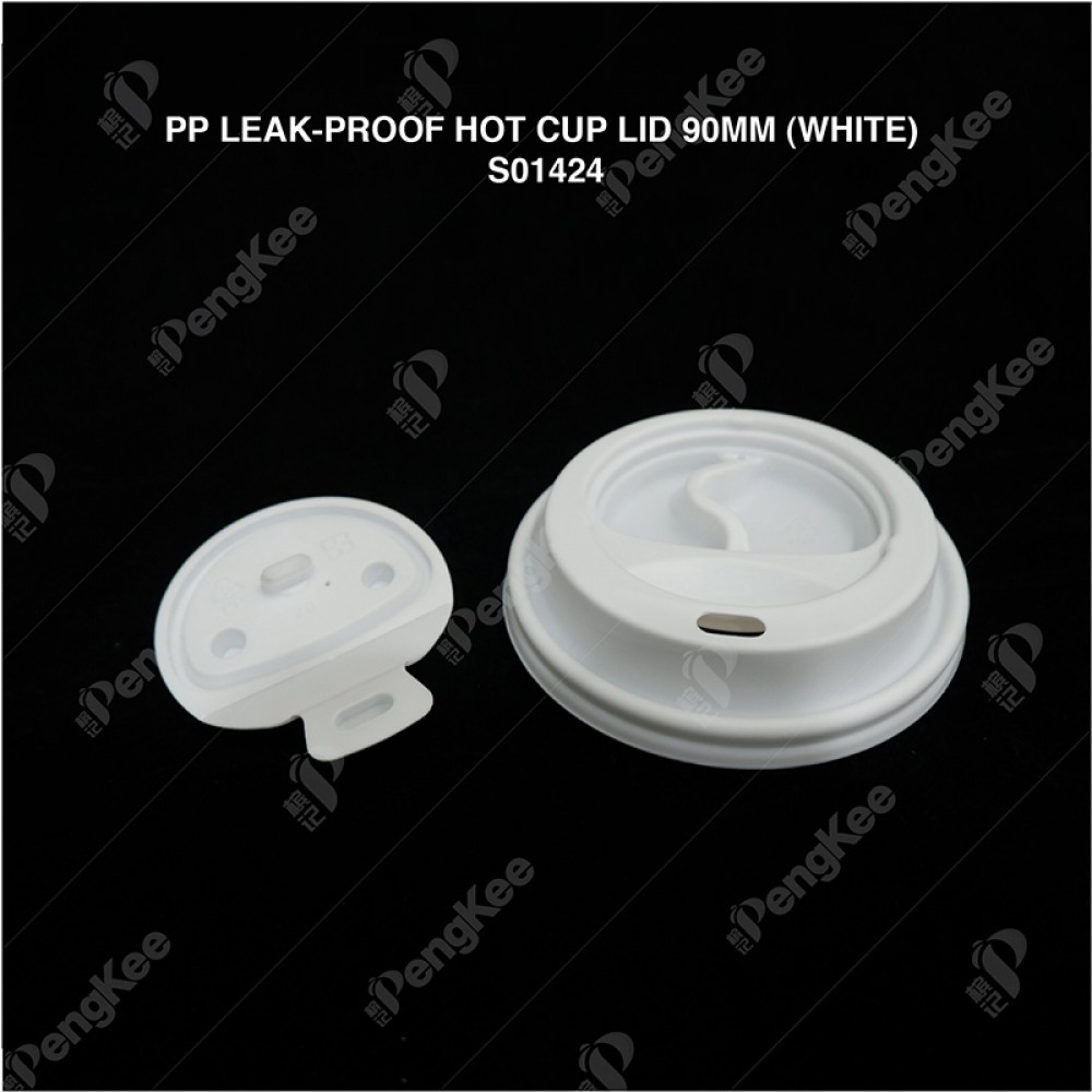 PP LEAK-PROOF HOT CUP LID 90MM (WHITE) 100'S X 20PKT