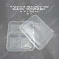 PP PLASTIC CONTAINER 3 COMPARTMENT LUNCH BOX (TRANSPARENT BASE) WITH LID YA379 (CM) (50'S X 3PKT/CTN) PP PLASTIC CONTAINER 3 COMPARTMENT LUNCH BOX (TRANSPARENT BASE) WITH LID YA379 (CM) (50'S X 3PKT/CTN)