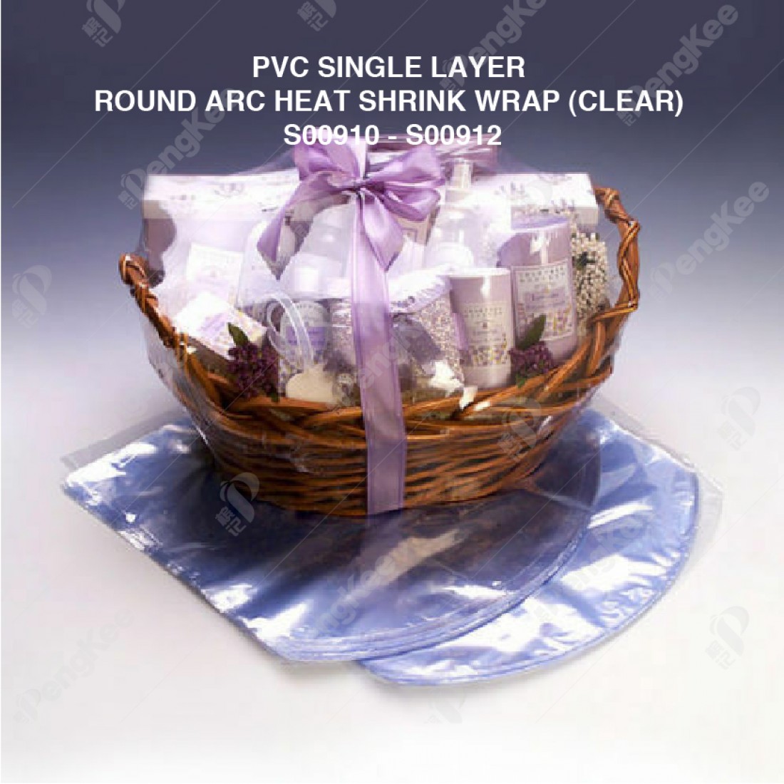 PVC SINGLE LAYER ROUND ARC HEAT SHRINK WRAP (CLEAR) (2c x60x180mm) (CM) (100'S/PKT)