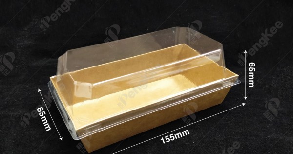 PAPER BOX WITH PLASTIC LID (BROWN) (15.5 x 8.5 x 6.5 CM )(100'S/PKT ...