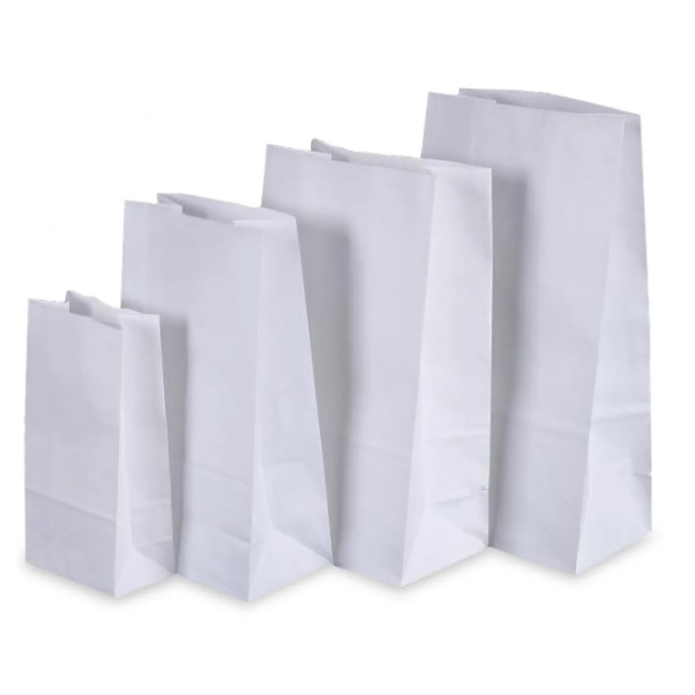 PAPER BAG SOS#6 (PLAIN WHITE) size : 290mm x 153mm x 92mm (100'S)