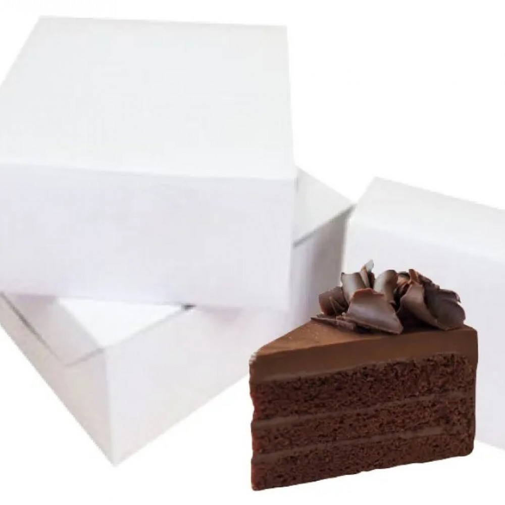 PAPER CAKE BOX 4" X 7" X 3.5" (PLAIN WHITE) (food grade) (100'S)