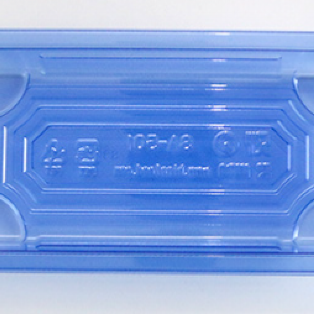 SA 501 BASE TRAY + PET LID ( TRANSPARENT BLUE ) ( 165 X 90 X 20MM ) ( 50pcs x 16pkt /CTN ) HIRO