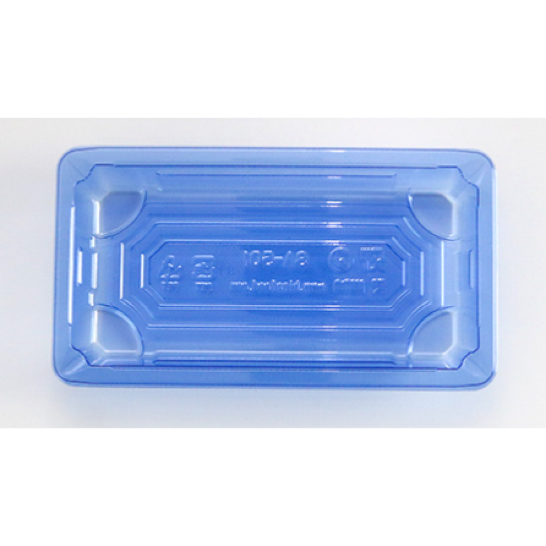 SA 501 BASE TRAY + PET LID ( TRANSPARENT BLUE ) ( 165 X 90 X 20MM ) ( 50pcs x 16pkt /CTN ) HIRO