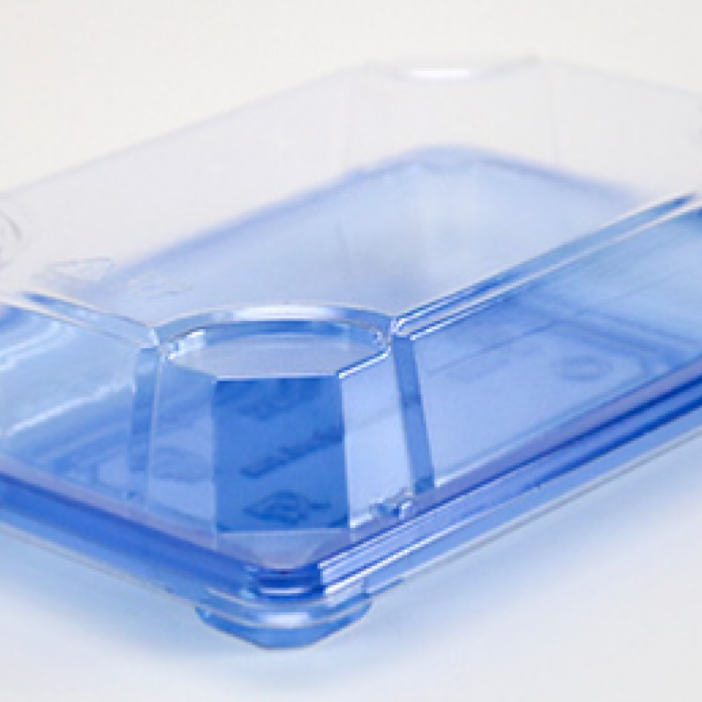 SA 503 BASE TRAY + PET LID ( TRANSPARENT BLUE ) ( 164 X 113 X 20MM ) ( 50pcs x 16pkt /CTN ) HIRO