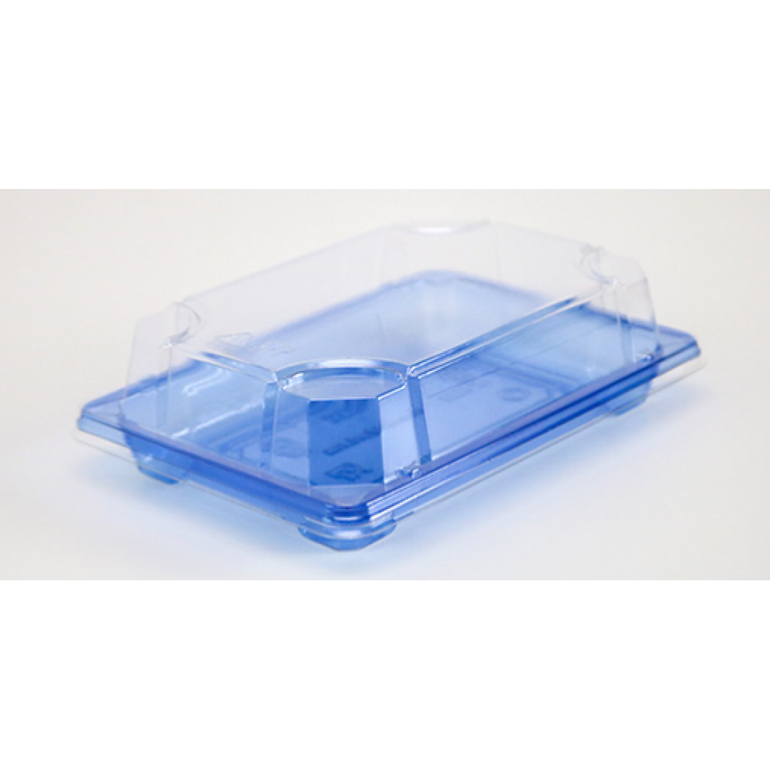SA 503 BASE TRAY + PET LID ( TRANSPARENT BLUE ) ( 164 X 113 X 20MM ) ( 50pcs x 16pkt /CTN ) HIRO