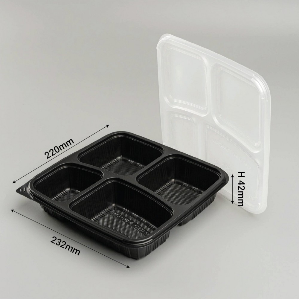 BTB-4C-BTM-BLK60 PP BASE ( 4 COMP. ) ( BLACK ) ( 50'SX6PKT/CTN ) BENXON