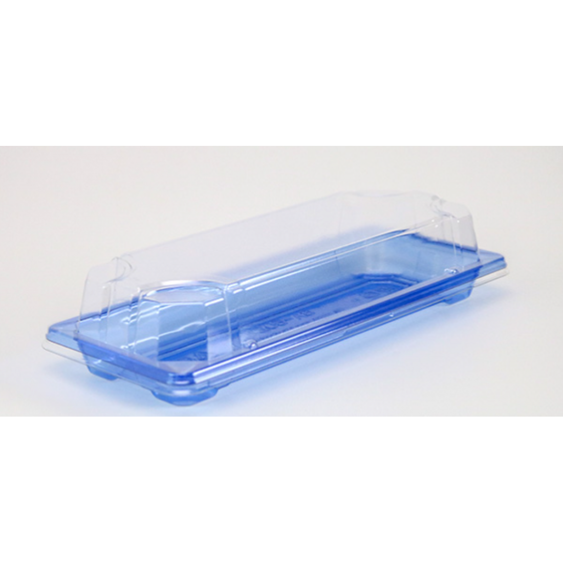 SA 502 BASE TRAY + PET LID ( TRANSPARENT BLUE ) ( 222 X 90 X 20MM ) ( 50pcs x 16pkt /CTN ) HIRO