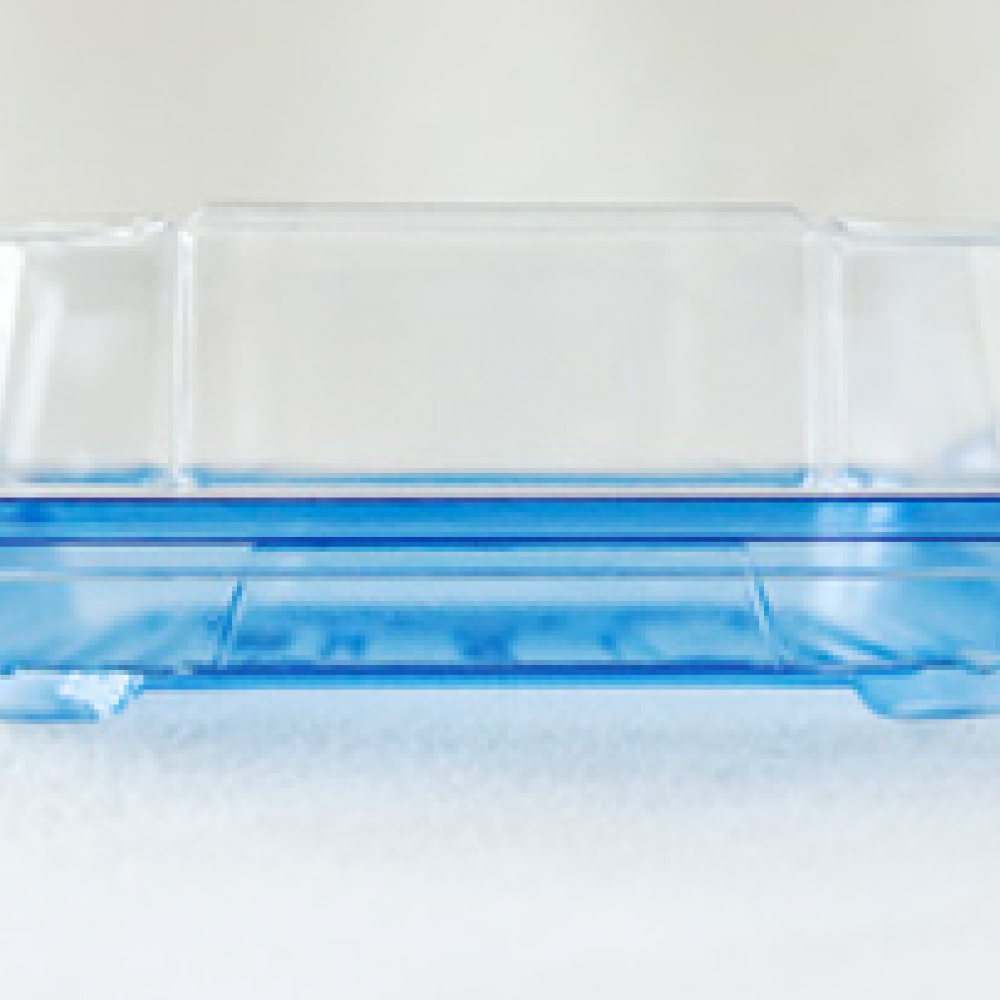 SA 504 BASE TRAY + PET LID ( TRANSPARENT BLUE ) ( 186 X 130 X 20MM ) ( 50pcs x 16pkt /CTN ) HIRO