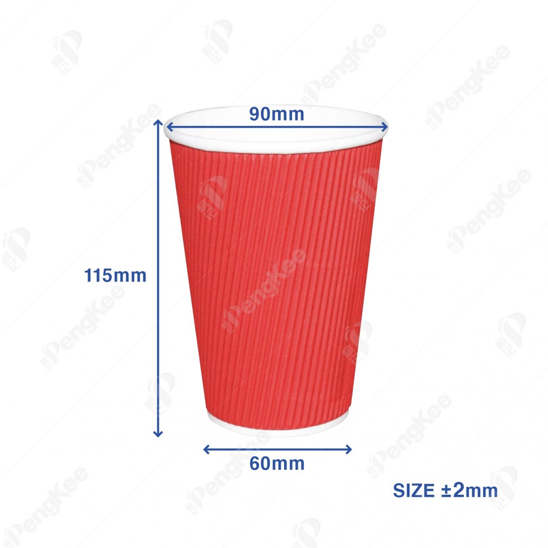 12OZ RIPPLE WALL HOT CUP (RED) (M) (500PCS/CTN)