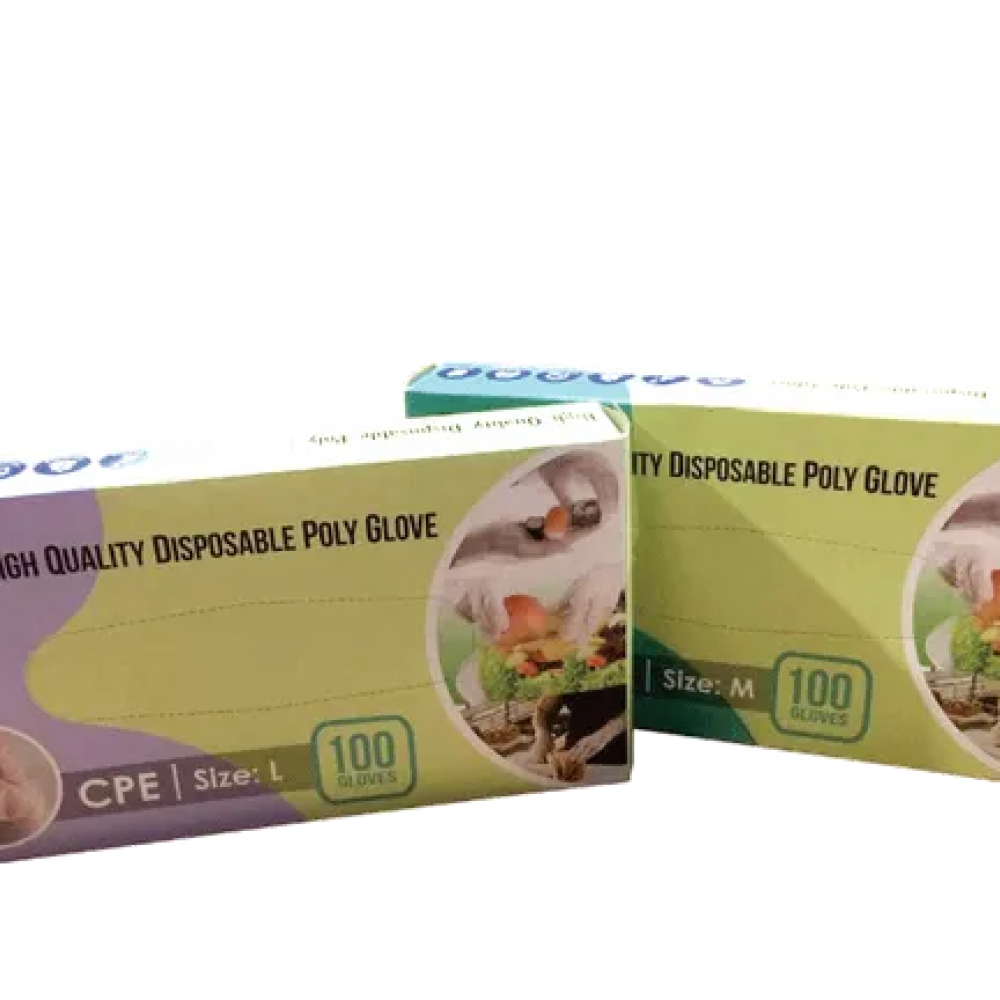 'OK' CPE HIGH QUALITY DISPOSABLE POLY GLOVES (M) (CM) (100'S) (50BXS/CTN)