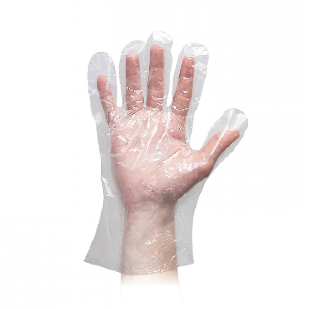 HDPE DISPOSABLE PLASTIC GLOVES (30'X24'X0.012MM) (100'S)