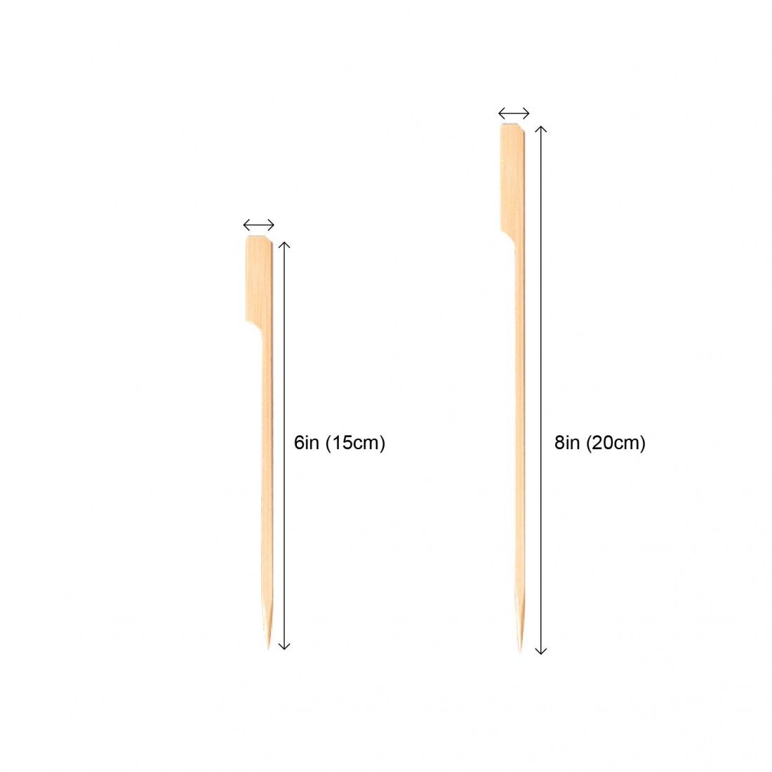 8" (20CM) BBQ (TEPPO) BAMBOO SKEWER (100'S+-) 100PKT/CTN