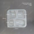 SQ4C PP TRAY & LID (4 COMP.) (CLEAR) SQ4C PP TRAY & LID (4 COMP.) (CLEAR)