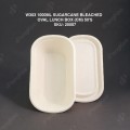 W303 1000ML SUGARCANE BLEACHED  OVAL LUNCH BOX