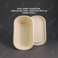 W303 1000ML SUGARCANE UNBLEACHED OVAL LUNCH BOX WITH LID W303 1000ML SUGARCANE UNBLEACHED OVAL LUNCH BOX WITH LID