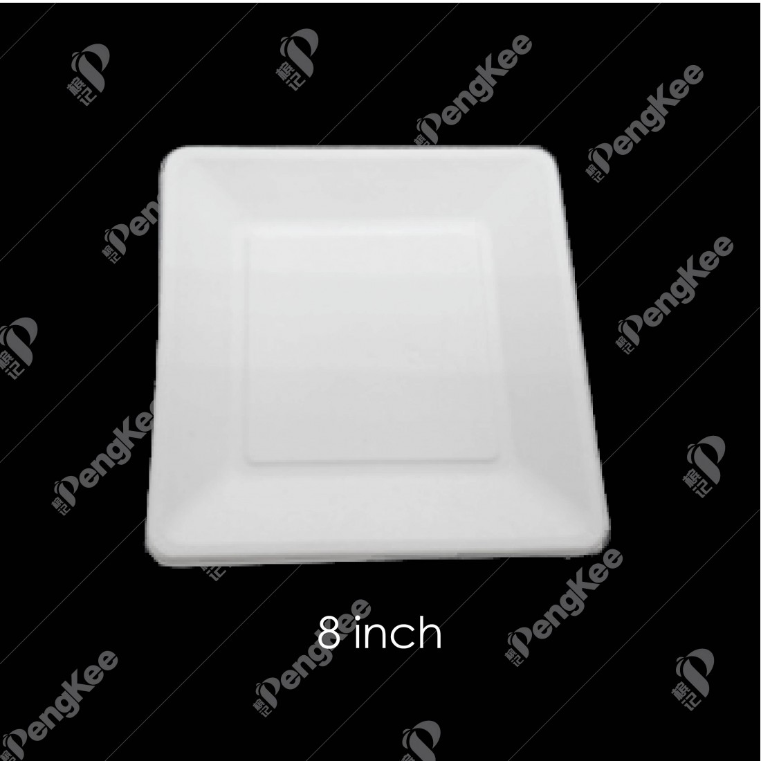 SP02 8" SUGARCANE SQUARE PLATE (50'S X 20PKT)