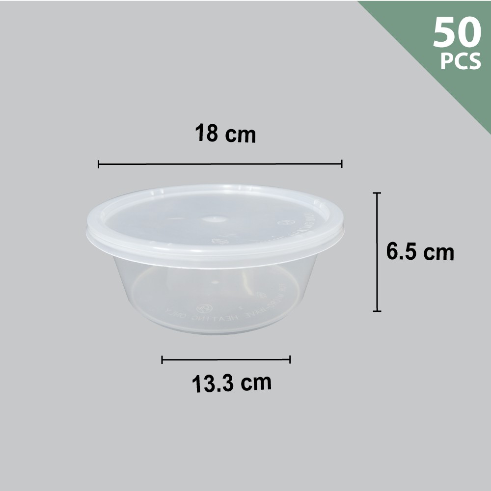 PLASTIC CONTAINER T1200 (ROUND) (50'S)