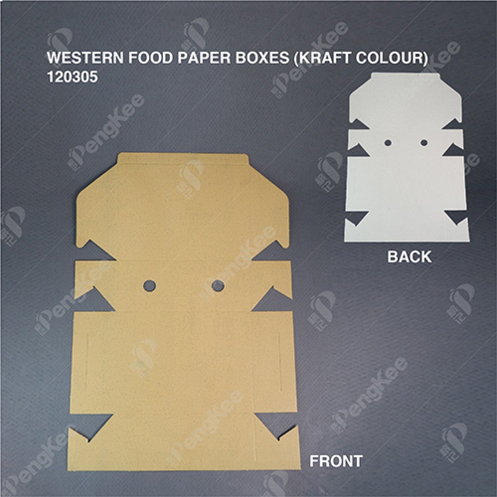 WESTERN FOOD PAPER BOXES (KRAFT COLOUR) (100'SPKT) 