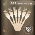 DS1129 205MM WOODEN FORK WITH ELEGANT HANDLE 桦木复古加劲餐叉 205*27*2mm (100'S X 10PKT/CTN)