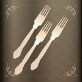 DS1129 205MM WOODEN FORK WITH ELEGANT HANDLE 桦木复古加劲餐叉 205*27*2mm (100'S X 10PKT/CTN)