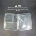 PP PLASTIC CONTAINER 3 COMPARTMENT LUNCH BOX (TRANSPARENT BASE) WITH LID YA379 (CM) (50'S X 3PKT/CTN) PP PLASTIC CONTAINER 3 COMPARTMENT LUNCH BOX (TRANSPARENT BASE) WITH LID YA379 (CM) (50'S X 3PKT/CTN)