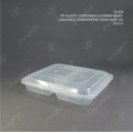 PP PLASTIC CONTAINER 3 COMPARTMENT LUNCH BOX (TRANSPARENT BASE) WITH LID YA379 (CM) (50'S X 3PKT/CTN) PP PLASTIC CONTAINER 3 COMPARTMENT LUNCH BOX (TRANSPARENT BASE) WITH LID YA379 (CM) (50'S X 3PKT/CTN)