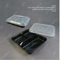 PP PLASTIC CONTAINER 3 COMPARTMENT LUNCH BOX (BLACK BASE) WITH LID YA379 (CM) PP PLASTIC CONTAINER 3 COMPARTMENT LUNCH BOX (BLACK BASE) WITH LID YA379 (CM)