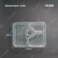 YA380 PP PLASTIC CONTAINER 3 COMPARTMENT LUNCH BOX WITH SAUCE COMPARTMENT (TRANSPARENT BASE) WITH LID YA380 PP PLASTIC CONTAINER 3 COMPARTMENT LUNCH BOX WITH SAUCE COMPARTMENT (TRANSPARENT BASE) WITH LID