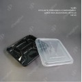 PP PLASTIC CONTAINER 4 COMPARTMENT LUNCH BOX (BLACK BASE) WITH LID YA495 PP PLASTIC CONTAINER 4 COMPARTMENT LUNCH BOX (BLACK BASE) WITH LID YA495