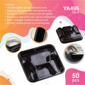 PP PLASTIC CONTAINER 4 COMPARTMENT LUNCH BOX (BLACK BASE) WITH LID YA495 PP PLASTIC CONTAINER 4 COMPARTMENT LUNCH BOX (BLACK BASE) WITH LID YA495