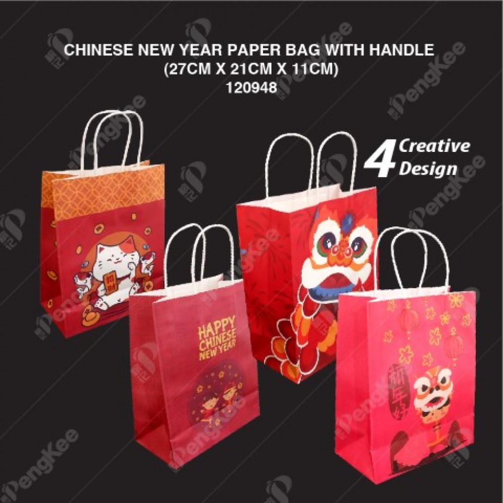 PAPER BAG WITH  CHINESE NEW YEAR PAPER BAG WITH TWISTED HANDLE 10'S/PKT 