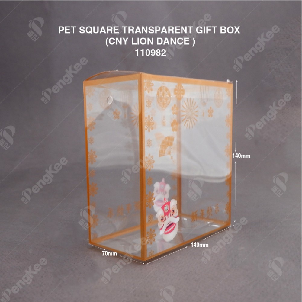PVC TRANSPARENT GIFT BOX FOR CHINSESE NEW YEAR (CNY LION DANCE) 50'S/PKT