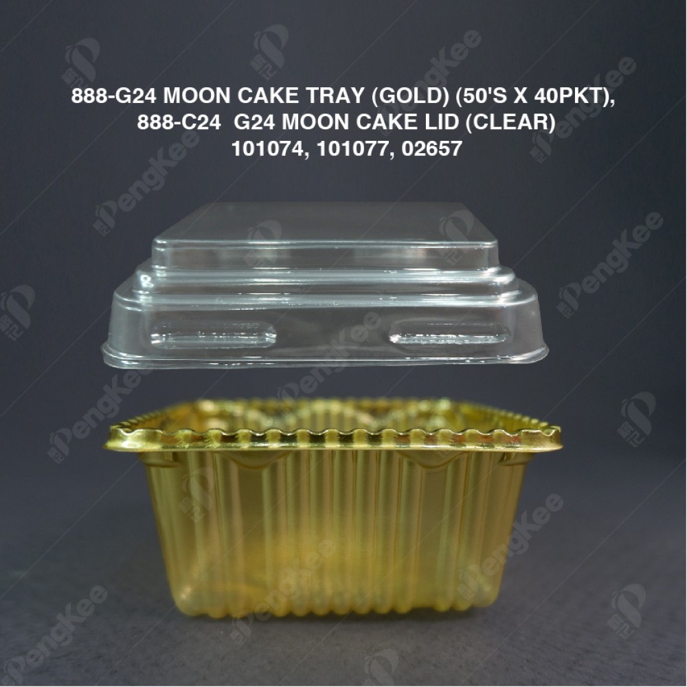 888-G24 MOON CAKE TRAY (GOLD) (50'S X 40PKT)  