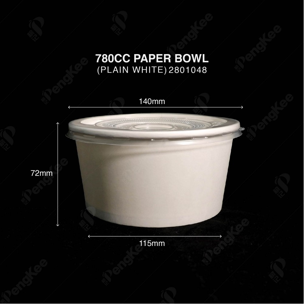 780CC PAPER BOWL + LID (SOLD SEPARATELY)