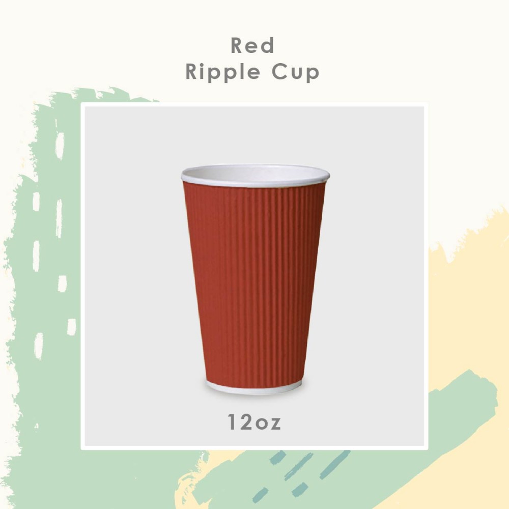 12OZ RIPPLE WALL HOT CUP (RED) (M) (500PCS/CTN)