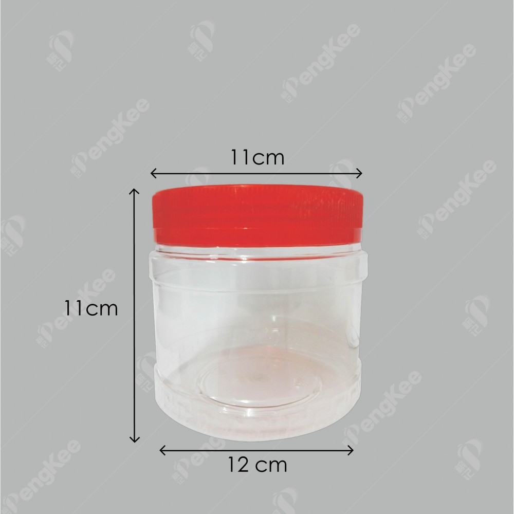 TP103 PLASTIC JAR C/W SCREW CAP (RED) (PC) (64'S/BAG)