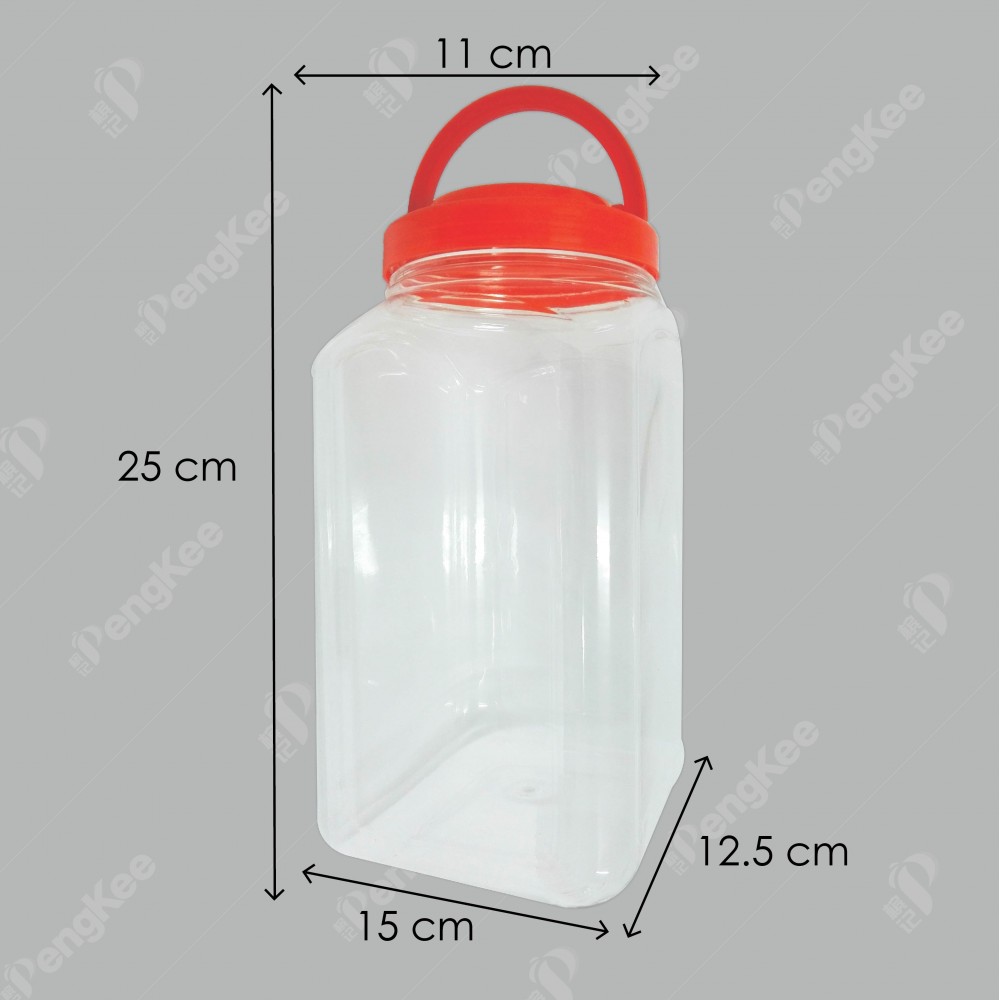 TP400 (H) PLASTIC JAR C/W SCREW CAP (RED) (PC) 32'S/BAG